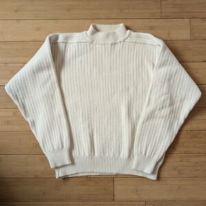 Vintage Banana Republic Safari 80s Mockneck Cream Cotton Sweater